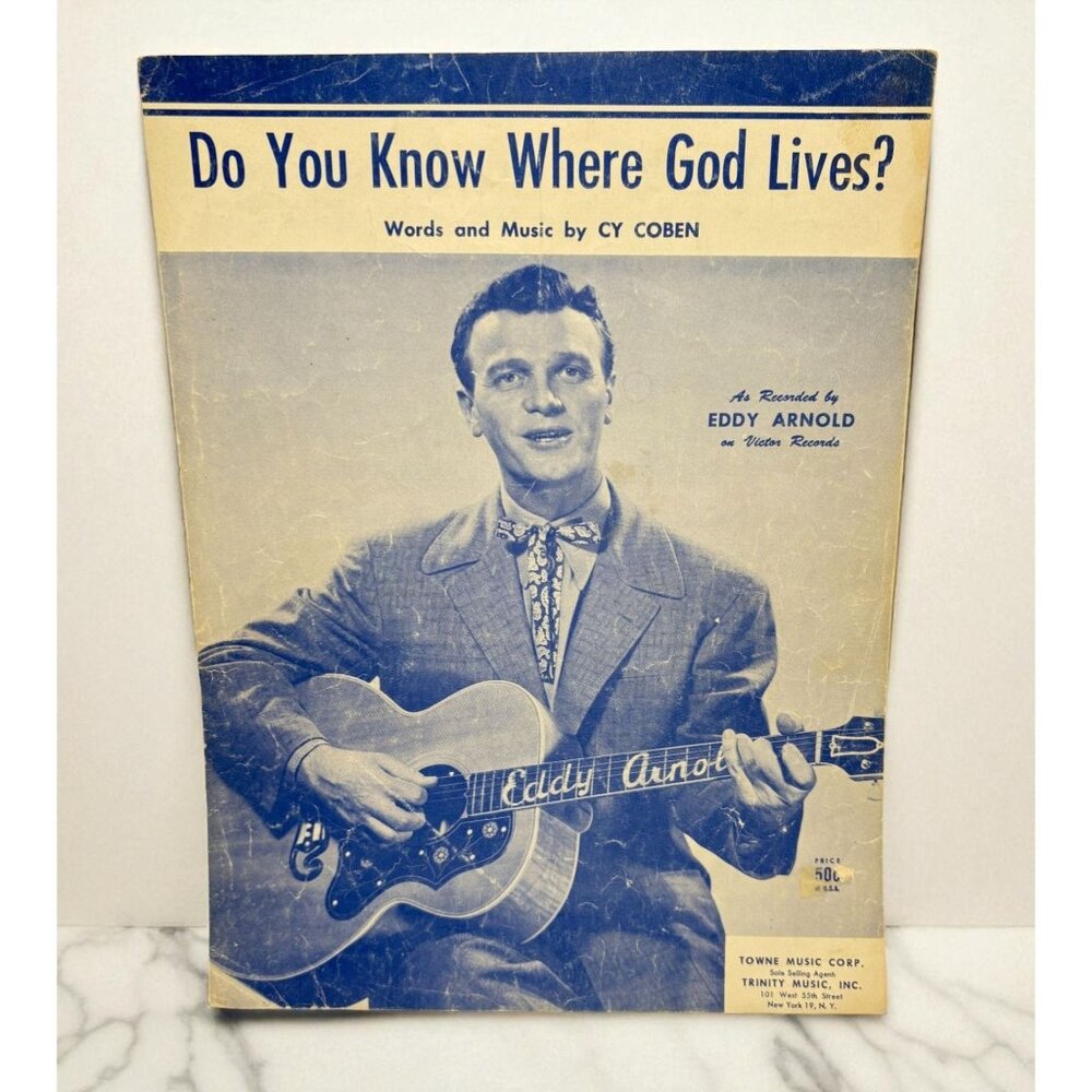 Do You Know Where God Lives Vintage Piano Sheet Music Eddy Arnold Cy Coben 1950s